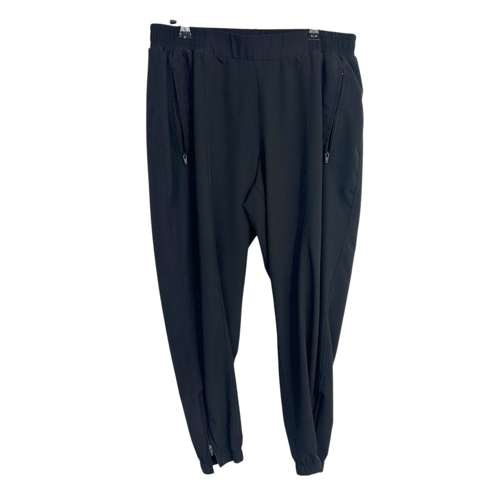 Old Navy Active StretchTech Jogger Pants L Black Zip Pocket Athletic Travel